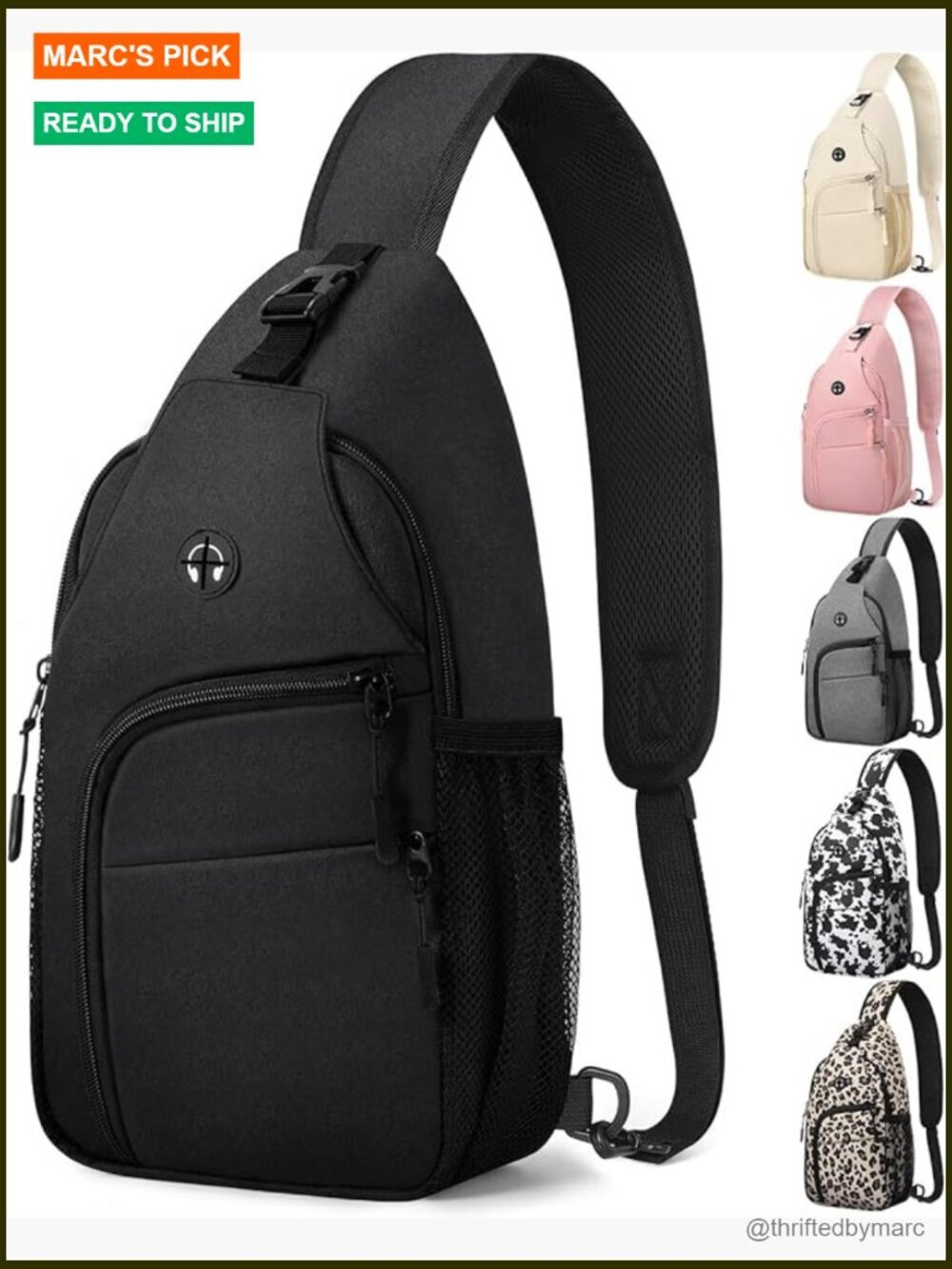Waterproof Crossbody Sling Bag with Adjustable Strap for Hiking Travel